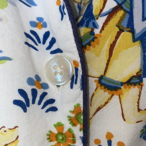 Printfresh Cotton Poplin Short Sleeve Notch Collar Pajama Top courtyard camel M - Picture 3 of 7